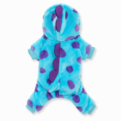 Combinaison chaude en flanelle pour animaux – Pyjama-costume « Monstre bleu » à quatre pattes pour chiens et chats – Vêtements d'automne et d'hiver