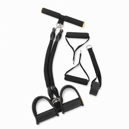 Élastique de fitness multifonction avec pédales pour exercices abdominaux, yoga, Pilates et entraînement à domicile (hommes et femmes)