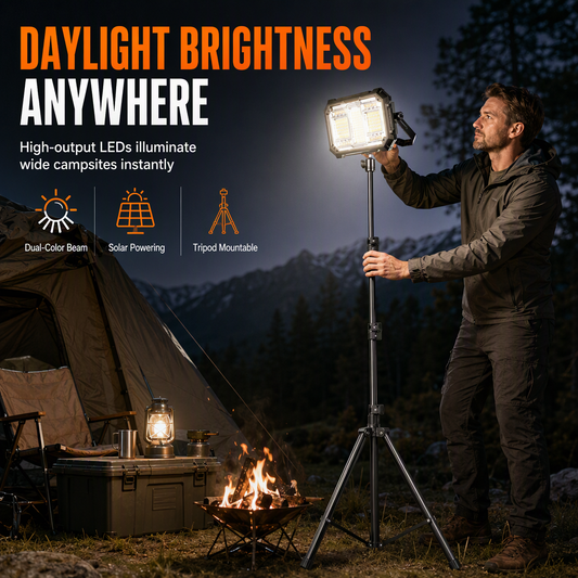 🔥⏰️NOUVEAUTÉS !!!☀️ Lampe de camping LED rechargeable à l'énergie solaire – Lampe d'urgence portable ultra-lumineuse pour les marchés nocturnes et les travaux en extérieur ✨