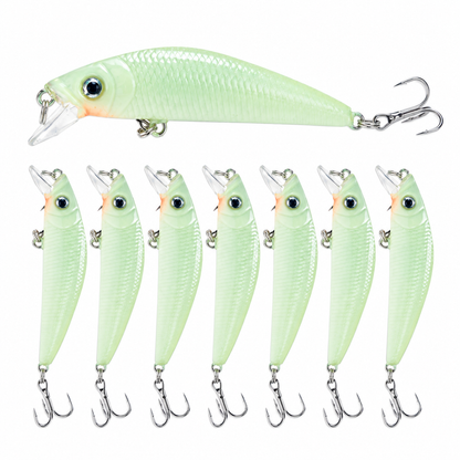🎣 Leurre Minnow Phosphorescent 7 cm – Idéal pour la Pêche de Nuit 🌙