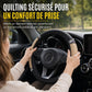 ✨🚗 Housse de Volant en Strass Scintillants 37-38 cm | Cristaux Haute Brillance, Cuir PU Matelassé & Confort Antidérapant