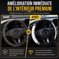 ✨🚗 Housse de Volant en Strass Scintillants 37-38 cm | Cristaux Haute Brillance, Cuir PU Matelassé & Confort Antidérapant