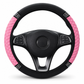 ✨🚗 Housse de Volant en Strass Scintillants 37-38 cm | Cristaux Haute Brillance, Cuir PU Matelassé & Confort Antidérapant
