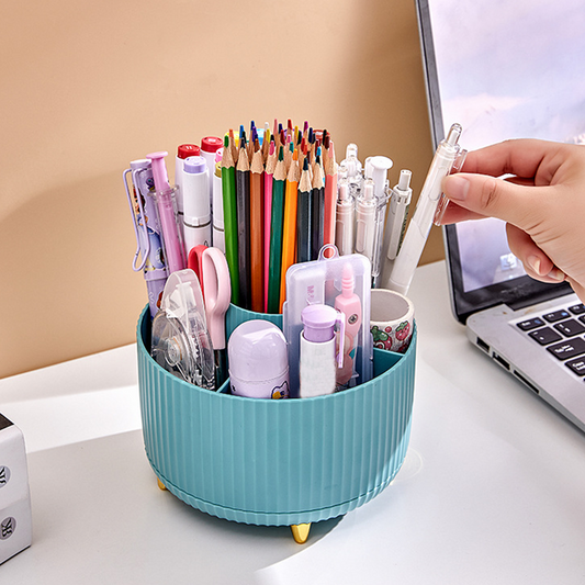 Organiseur de bureau rotatif à 360° avec 5 compartiments