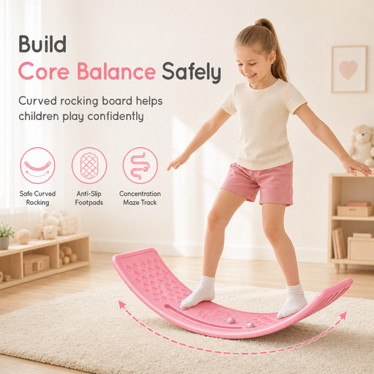 Planche d’équilibre incurvée pour enfants – accessoire de type bascule pour l’intégration sensorielle et l’entraînement physique