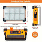 📢📢50 % DE RÉDUCTION !! ⏰Projecteur Solaire de Camping : 4 Niveaux de Luminosité, Batterie Externe, Étanche & Portable